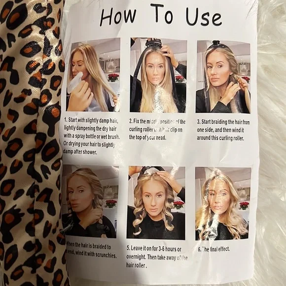 Heatless Curling Rod Headband For Long Hair- With Scrunchies Hair Claw Clip - Picture 3 of 3